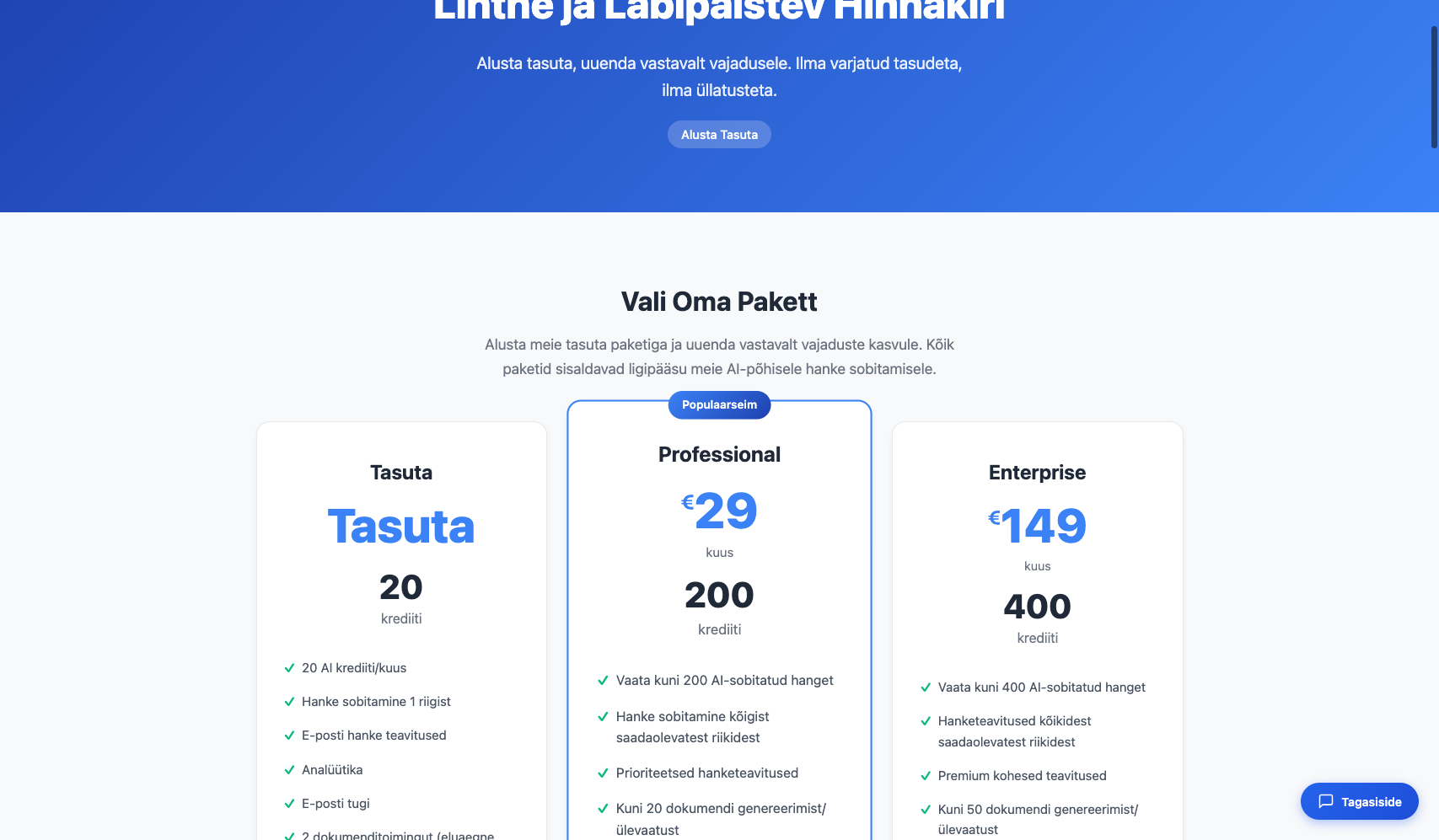 Tellimus ja krediidid