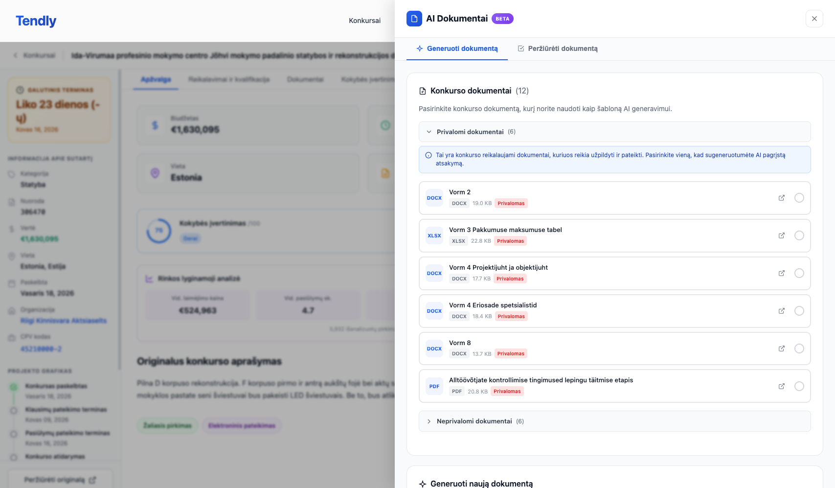 AI dokumentų generavimas